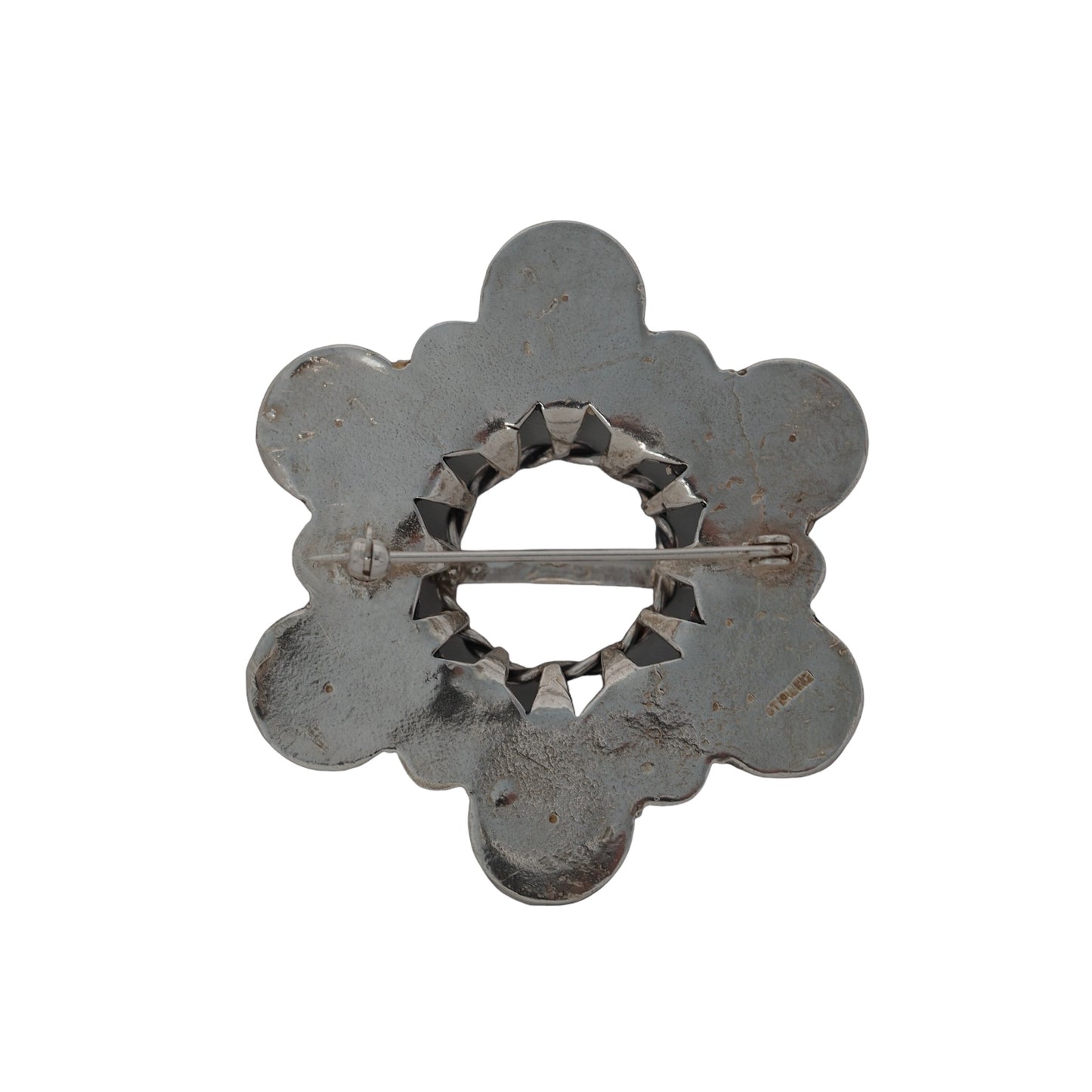 Estonian | Large Flower Brooch - 925 Sterling Silver