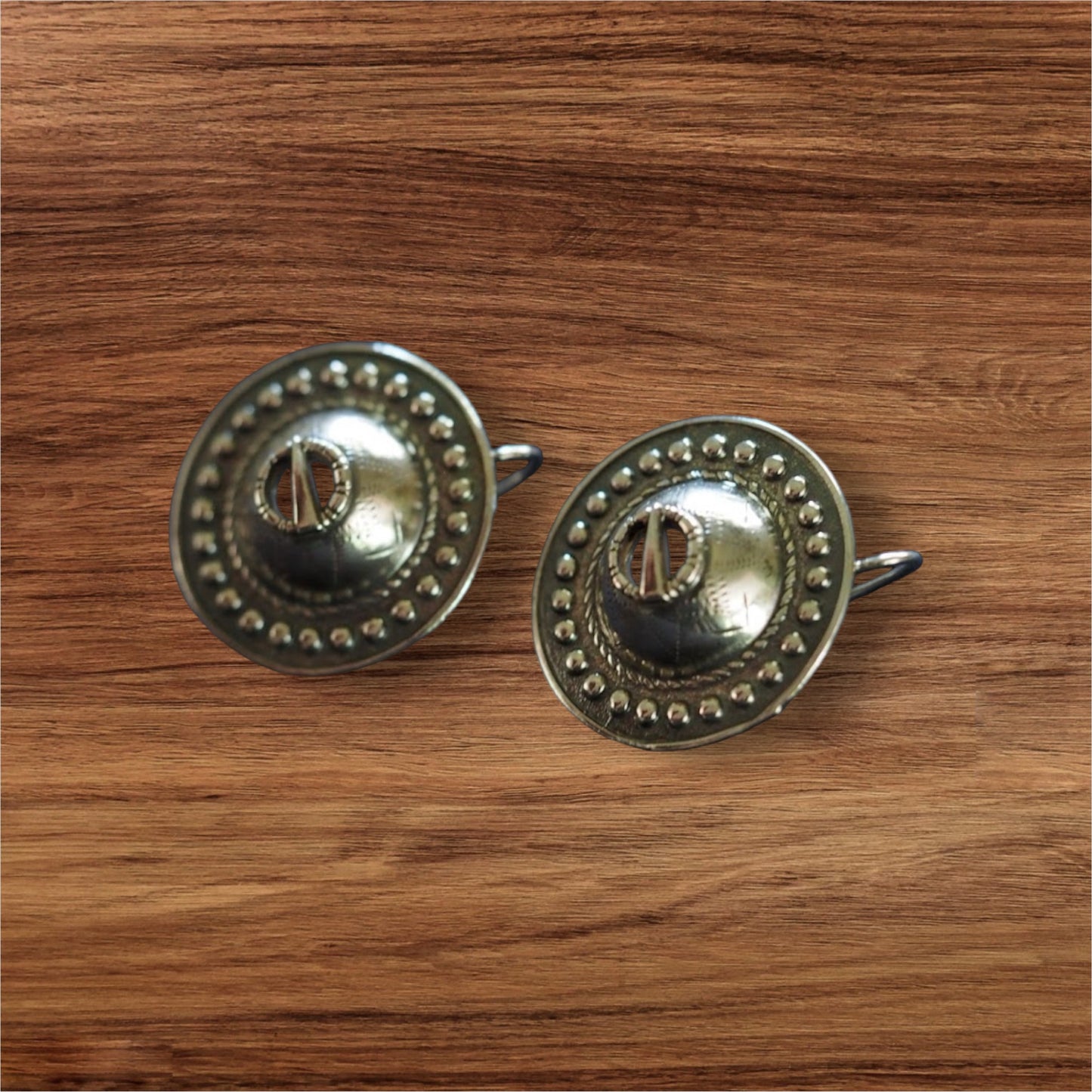 Estonian | Medium Shield Earrings - 925 Sterling Silver