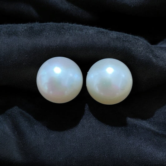 Cultured Pearl | 10mm Stud Earrings - 925 Sterling Silver