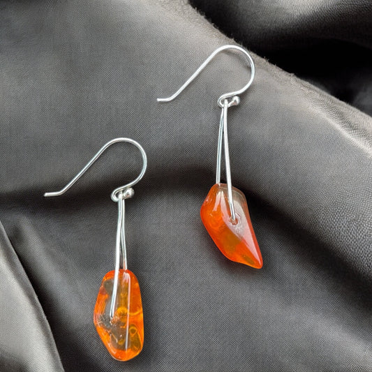 Amber | Honey Drop Earrings - 925 Sterling Silver