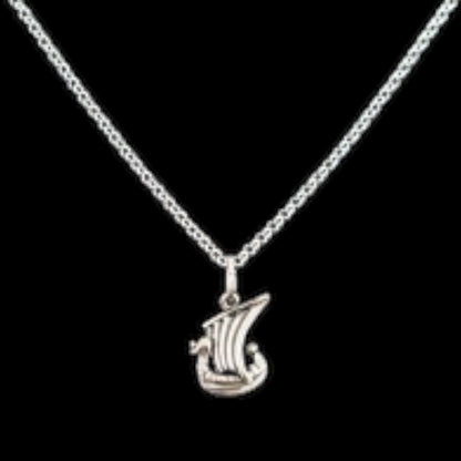 Estonian | Small Viking Boat Necklace - 925 Sterling Silver