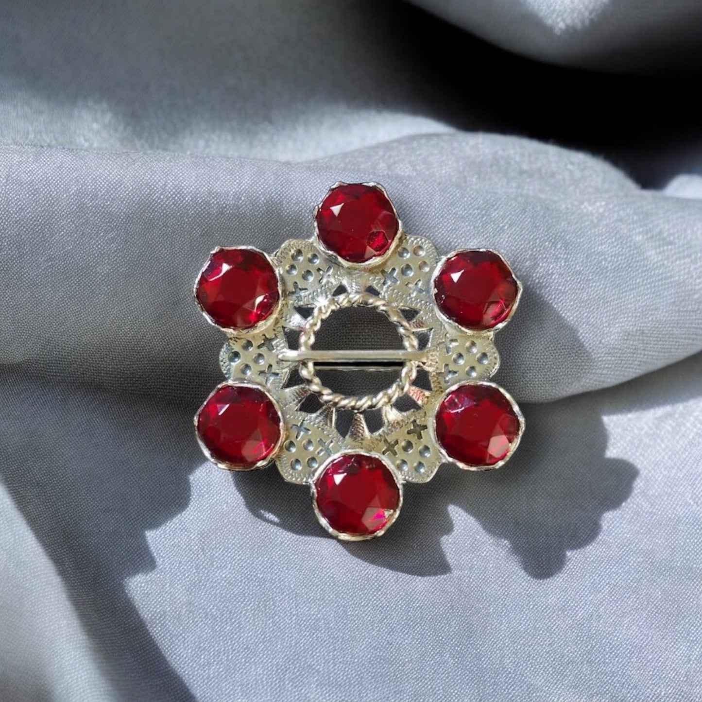 Estonian | Large Flower Brooch - 925 Sterling Silver