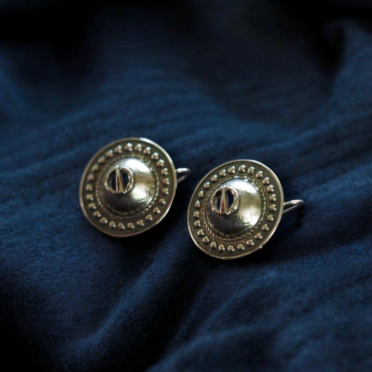 Estonian | Medium Shield Earrings - 925 Sterling Silver