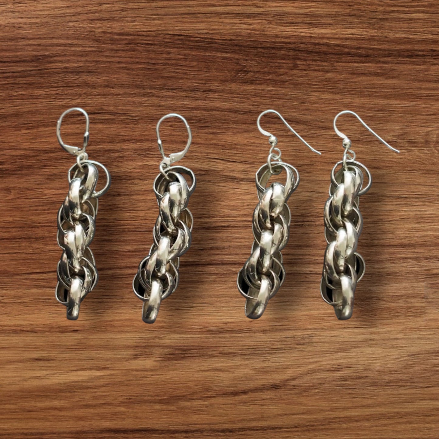 Estonian | Longer Knotted Braid Earrings - 925 Sterling Silver