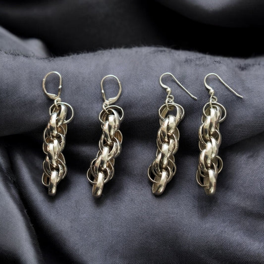 Estonian | Longer Knotted Braid Earrings - 925 Sterling Silver