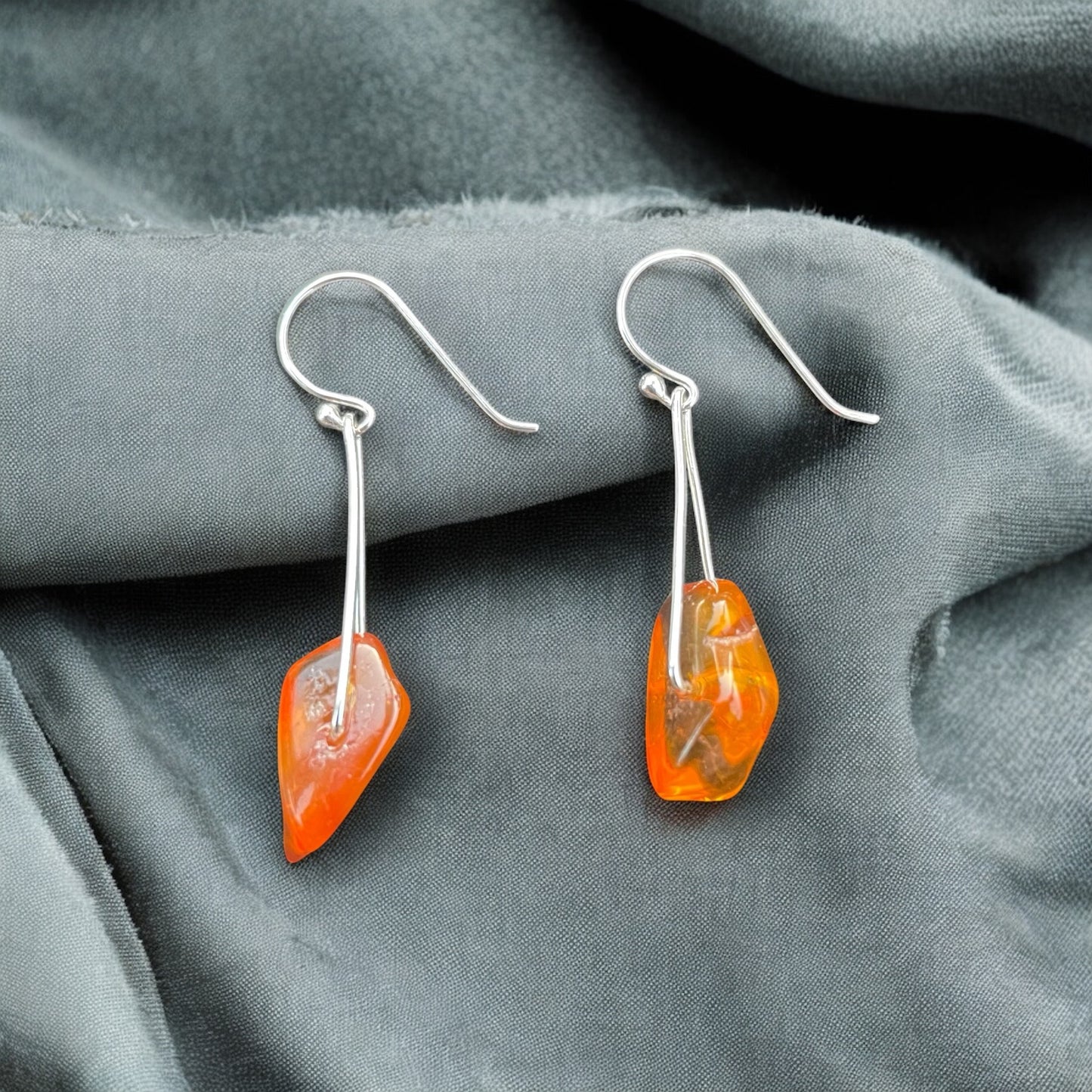 Amber | Honey Drop Earrings - 925 Sterling Silver