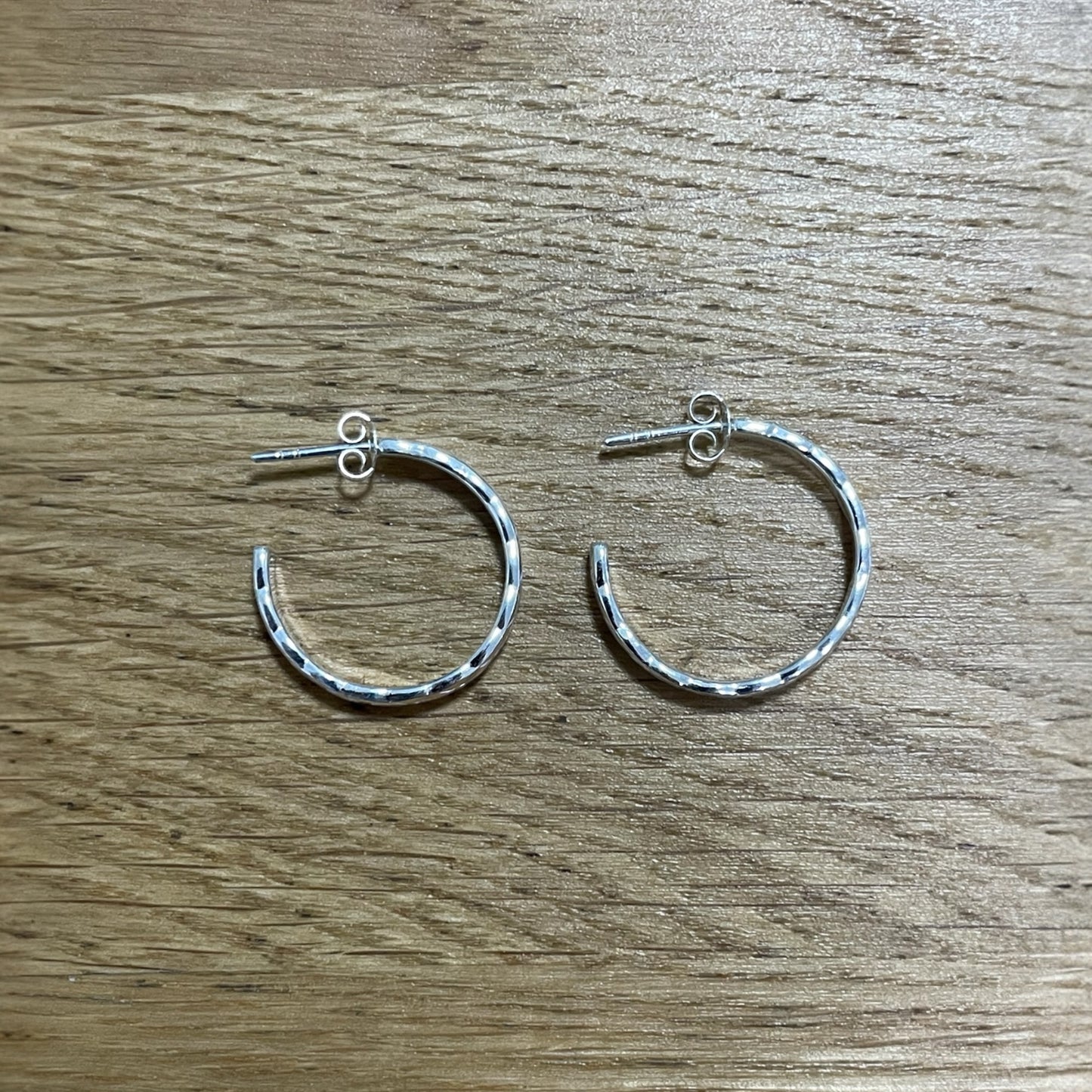 Crosshatch Hoops | 20mm Earrings - 925 Sterling Silver