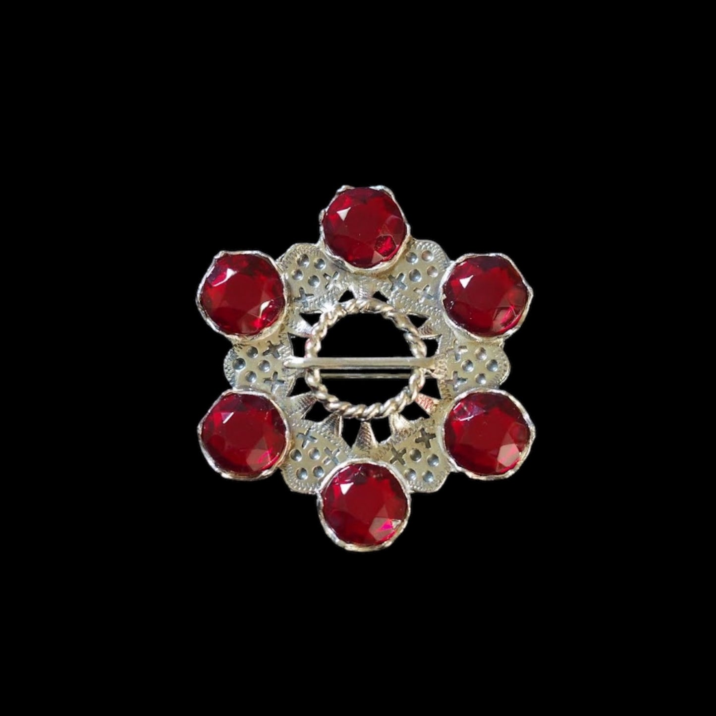 Estonian | Large Flower Brooch - 925 Sterling Silver