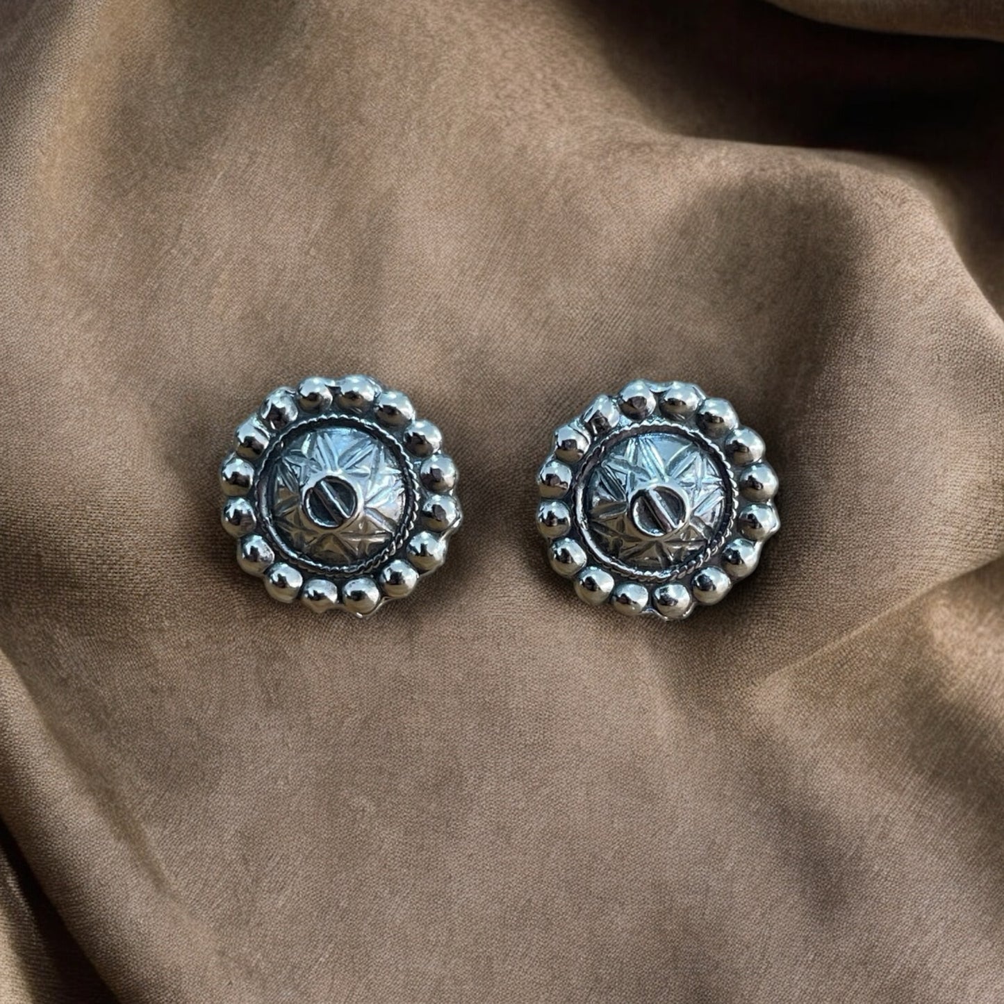 Estonian | Small Shield Earrings - 925 Sterling Silver