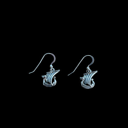 Estonian | Small Viking Boat Earrings - 925 Sterling Silver