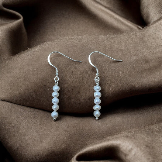 Cultured Pearl | 3.5mm five drop | Earrings - 925 Sterling Silver