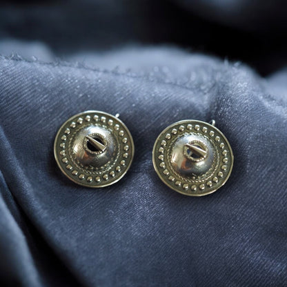 Estonian | Medium Shield Earrings - 925 Sterling Silver