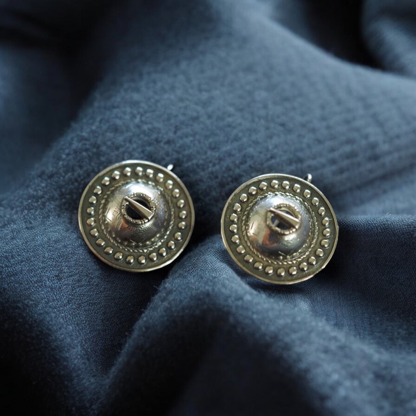 Estonian | Medium Shield Earrings - 925 Sterling Silver