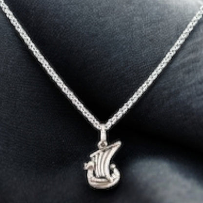 Estonian | Small Viking Boat Necklace - 925 Sterling Silver