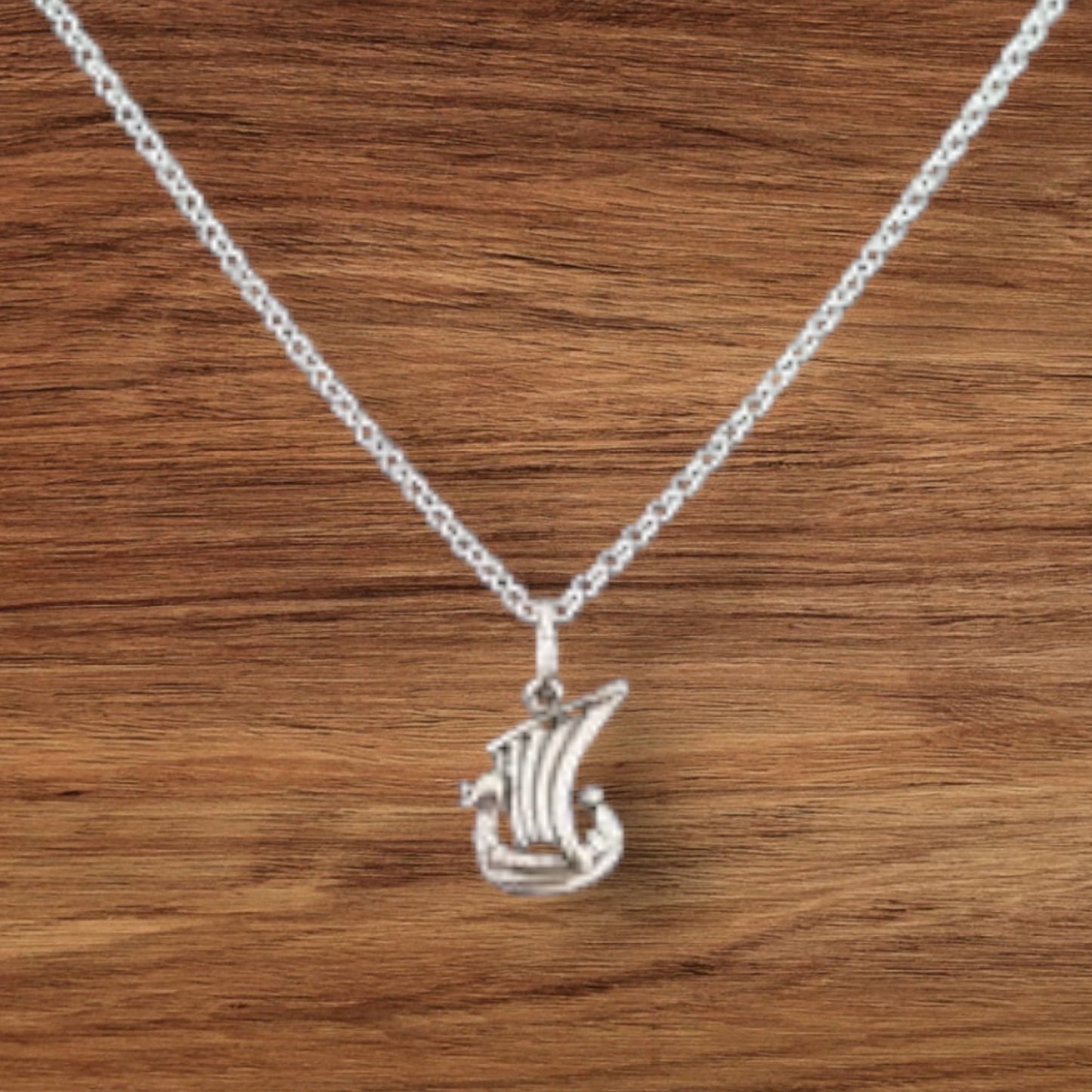 Estonian | Small Viking Boat Necklace - 925 Sterling Silver